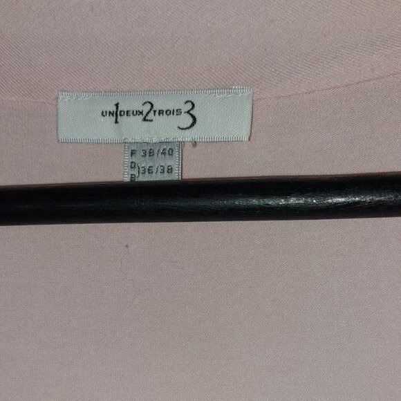 Pink top with 3/4 sleeves and collar draped - Maison 123 - Picture 3 of 5